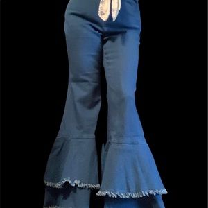 Bell bottoms blue jeans